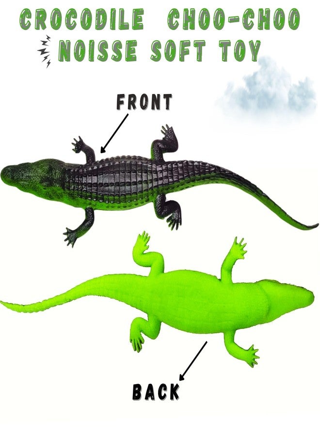 Mallexo Realistic Rubber Crocodile Toy with Chu-Chu Sound Detailed Reptile Action Figure Big Size Wild Animal MagarMachh Animals Figurine Showcase Display Model Cold Blooded Animals Set - Image 2